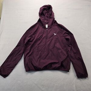 Victoria Secret Pink Burgundy Long Sleeve Lightweight Windbreaker Size XS